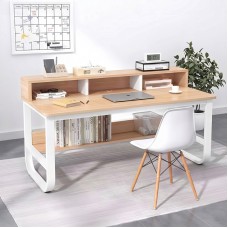 Γραφείο εργασίας Evrepy pakoworld mdf σε oak απόχρωση με λευκό μέταλλο 100x60x83εκ Γραφείο εργασίας Evrepy pakoworld mdf σε oak απόχρωση με λευκό μέταλλο 100x60x83εκ