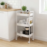 Τρόλλεϊ-ραφιέρα Nedea pakoworld μέταλλο λευκό 41x30x77εκ