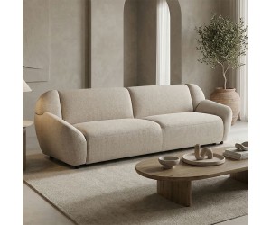 Καναπές τριθέσιος Echono pakoworld ύφασμα μπεζ 230x88x77εκ Καναπές τριθέσιος Echono pakoworld ύφασμα μπεζ 230x88x77εκ