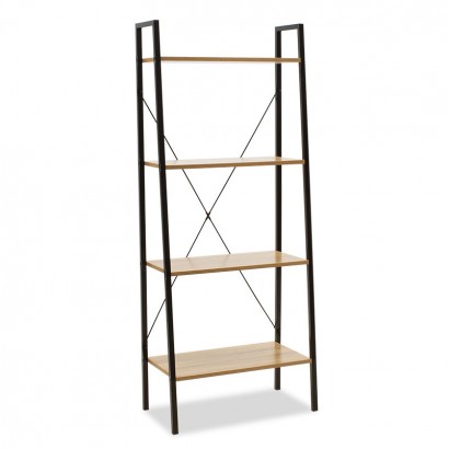 Βιβλιοθήκη- Ραφιέρα Ramon pakoworld φυσικό-μαύρο 60x23x145,5εκ