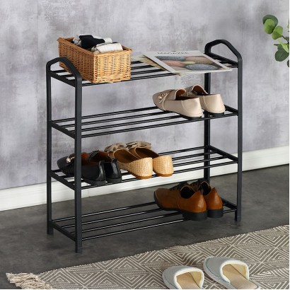 Παπουτσοθήκη Ramon pakoworld 12 ζευγών μέταλλο μαύρο 62x20x62εκ