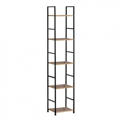 Βιβλιοθήκη Azuel pakoworld φυσικό-μαύρο μέταλλο 29x23.5x144εκ Βιβλιοθήκη Azuel pakoworld φυσικό-μαύρο μέταλλο 29x23.5x144εκ