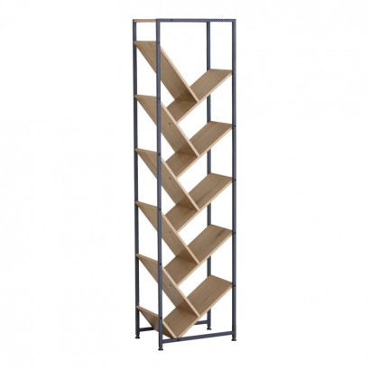 Βιβλιοθήκη Orunta pakoworld oak- μαύρο μέταλλο 40x26.5x150εκ Βιβλιοθήκη Orunta pakoworld oak- μαύρο μέταλλο 40x26.5x150εκ