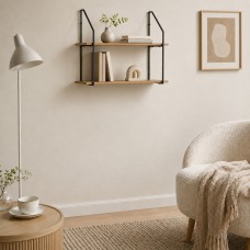 Ραφιέρα τοίχου Fema pakoworld oak με μαύρο μέταλλο 60x20x52εκ Ραφιέρα τοίχου Fema pakoworld oak με μαύρο μέταλλο 60x20x52εκ