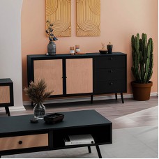 Μπουφές Oslo pakoworld μαύρο-φυσικό 150x39x79εκ Μπουφές Oslo pakoworld μαύρο-φυσικό 150x39x79εκ