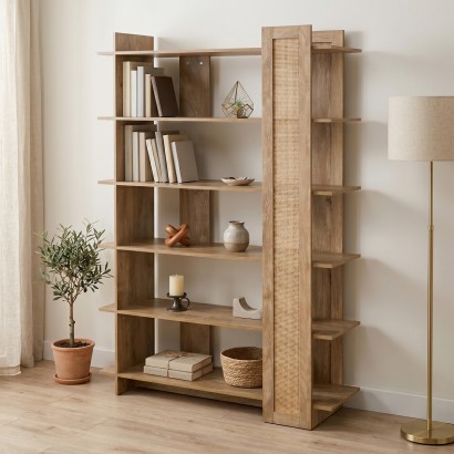 Βιβλιοθήκη Oslo pakoworld sonoma 100x32x146.5εκ Βιβλιοθήκη Oslo pakoworld sonoma 100x32x146.5εκ