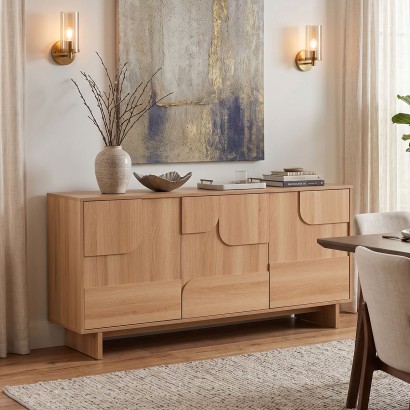 Μπουφές Jenfia pakoworld mdf σε φυσική απόχρωση 150x39x75,5εκ Μπουφές Jenfia pakoworld mdf σε φυσική απόχρωση 150x39x75,5εκ