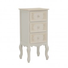 Κομοδίνο Pazlen Inart mdf σε λευκή αντικέ απόχρωση 40x34.5x82εκ Κομοδίνο Pazlen Inart mdf σε λευκή αντικέ απόχρωση 40x34.5x82εκ