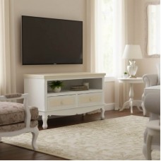 Έπιπλο τηλεόρασης Joliene Inart mdf σε λευκή αντικέ-φυσική απόχρωση 100x42x61εκ