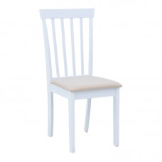 Καρέκλα Houston pakoworld rubberwood σε λευκή απόχρωση 40x49x94εκ