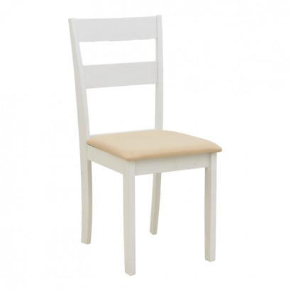 Καρέκλα Dallan pakoworld rubberwood λευκό 40x47.5x89εκ Καρέκλα Dallan pakoworld rubberwood λευκό 40x47.5x89εκ