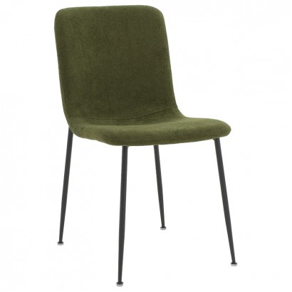 Καρέκλα Gratify pakoworld ύφασμα χακί-πόδι μαύρο