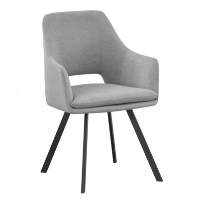 Πολυθρόνα Nordo pakoworld γκρι ύφασμα-πόδι μαύρο μέταλλο 56x58x85εκ