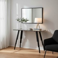 Κονσόλα Lifo pakoworld MDF ανθρακί cement-μαύρο 120x40x75εκ