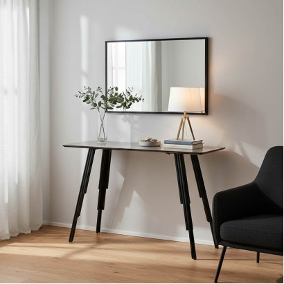 Κονσόλα Lifo pakoworld MDF ανθρακί cement-μαύρο 120x40x75εκ