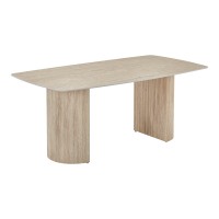Τραπέζι Loosir pakoworld mdf-sandstone σε όψη τραβερτίνας 180x90x74εκ Τραπέζι Loosir pakoworld mdf-sandstone σε όψη τραβερτίνας 180x90x74εκ