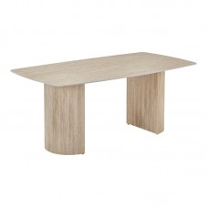 Τραπέζι Loosir pakoworld mdf-sandstone σε όψη τραβερτίνας 180x90x74εκ Τραπέζι Loosir pakoworld mdf-sandstone σε όψη τραβερτίνας 180x90x74εκ