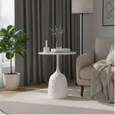 Βοηθητικό τραπέζι Kousien Inart λευκό sintered stone Φ50x60εκ