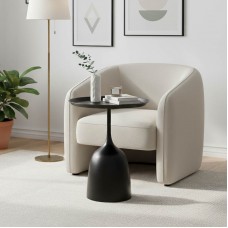 Βοηθητικό τραπέζι Agrile Inart μαύρο μέταλλο Φ50x60εκ