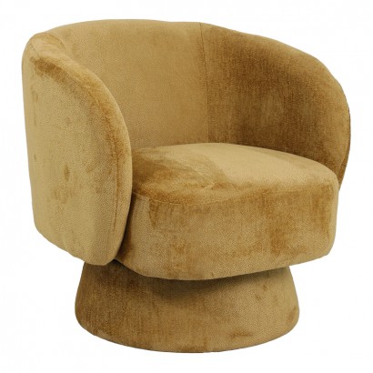 Πολυθρόνα περιστρεφόμενη Kreslo pakoworld ύφασμα σε ταμπά απόχρωση 78x81x77εκ