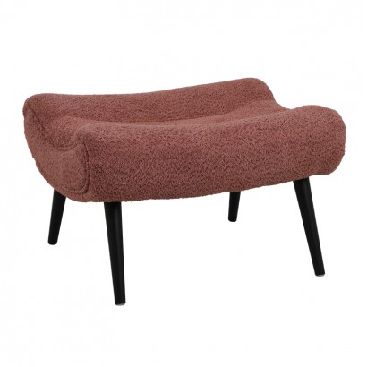 Σκαμπό - υποπόδιο Silla pakoworld μπουκλέ ύφασμα σε σάπιο- μήλο απόχρωση 68x58x40εκ