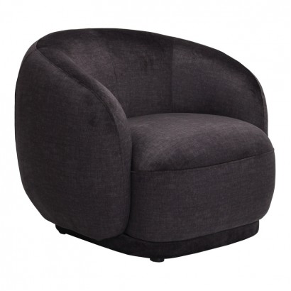 Πολυθρόνα Freya pakoworld ύφασμα σε ανθρακί απόχρωση 93x87x76εκ