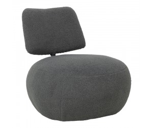 Πολυθρόνα Stonie pakoworld μπουκλέ ύφασμα ανθρακί 67x73x67εκ