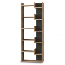 Βιβλιοθήκη Oppa pakoworld χρώμα σκούρο φυσικό - ανθρακί 61x22x162εκ Βιβλιοθήκη Oppa pakoworld χρώμα σκούρο φυσικό - ανθρακί 61x22x162εκ