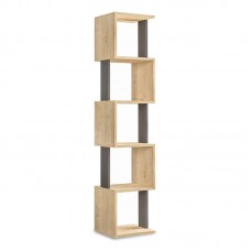 Βιβλιοθήκη - στήλη Piri pakoworld χρώμα φυσικό-ανθρακί 35x30x161εκ Βιβλιοθήκη - στήλη Piri pakoworld χρώμα φυσικό-ανθρακί 35x30x161εκ