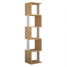 Βιβλιοθήκη - στήλη Piri pakoworld χρώμα φυσικό-λευκό 35x30x161εκ Βιβλιοθήκη - στήλη Piri pakoworld χρώμα φυσικό-λευκό 35x30x161εκ