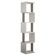 Βιβλιοθήκη - στήλη Piri pakoworld χρώμα λευκό-μόκα 35x30x161εκ Βιβλιοθήκη - στήλη Piri pakoworld χρώμα λευκό-μόκα 35x30x161εκ