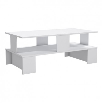 Τραπέζι σαλονιού Olly pakoworld λευκό 120x60x47εκ