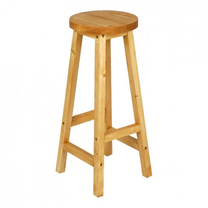 Σκαμπό μπαρ Vistran pakoworld ξύλο φυσικό Φ28x67εκ