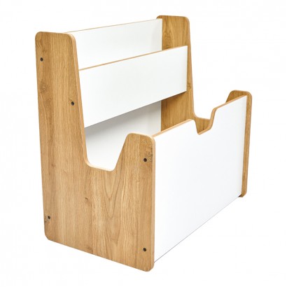 Ραφιέρα Crane pakoworld φυσικό-λευκό mdf 57x34x55εκ