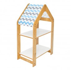 Ραφιέρα τ. Montessori Zoilen pakoworld φυσικό-λευκό-μπλε mdf 50x30x80εκ Ραφιέρα τ. Montessori Zoilen pakoworld φυσικό-λευκό-μπλε mdf 50x30x80εκ