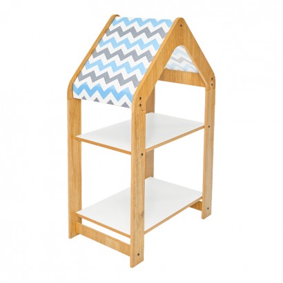 Ραφιέρα τ. Montessori Zoilen pakoworld φυσικό-λευκό-μπλε mdf 50x30x80εκ