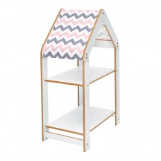 Ραφιέρα τ. Montessori Zoilen pakoworld λευκό-ροζ mdf 50x30x80εκ Ραφιέρα τ. Montessori Zoilen pakoworld λευκό-ροζ mdf 50x30x80εκ