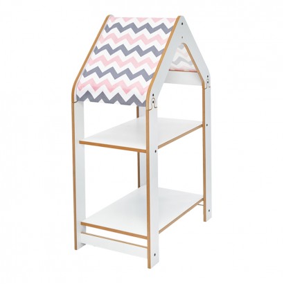 Ραφιέρα τ. Montessori Zoilen pakoworld λευκό-ροζ mdf 50x30x80εκ Ραφιέρα τ. Montessori Zoilen pakoworld λευκό-ροζ mdf 50x30x80εκ