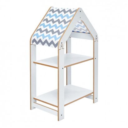 Ραφιέρα τ. Montessori Zoilen pakoworld λευκό-μπλε mdf 50x30x80εκ