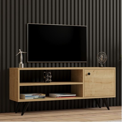 Έπιπλο τηλεόρασης Wison pakoworld σε oak απόχρωση 120x29x50εκ