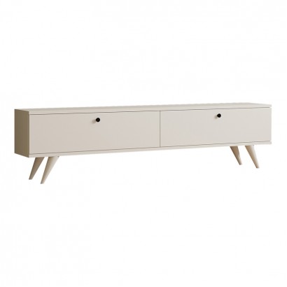 Έπιπλο τηλεόρασης Jate pakoworld σε λευκή απόχρωση 160x25x40εκ