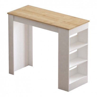 Τραπέζι μπαρ Riff pakoworld λευκό-sonoma 120x50x100εκ