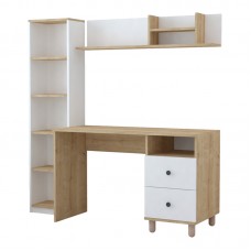 Σύνθεση γραφείου Kontor pakoworld sonoma-λευκό 160x50x162εκ Σύνθεση γραφείου Kontor pakoworld sonoma-λευκό 160x50x162εκ