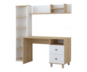Σύνθεση γραφείου Kontor pakoworld sonoma-λευκό 160x50x162εκ