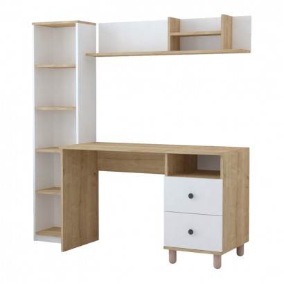 Σύνθεση γραφείου Kontor pakoworld sonoma-λευκό 160x50x162εκ