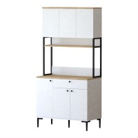 Ντουλάπια κουζίνας Lenner pakoworld λευκό-sonoma 90x45x184εκ Ντουλάπια κουζίνας Lenner pakoworld λευκό-sonoma 90x45x184εκ