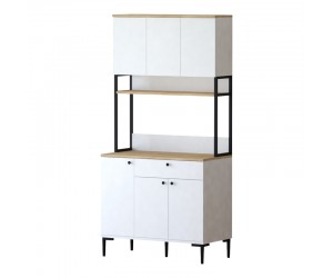 Ντουλάπια κουζίνας Lenner pakoworld λευκό-sonoma 90x45x184εκ