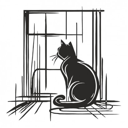 Διακοσμητικό τοίχου Caten pakooworld μαύρο μεταλλικό 50x0,15x50εκ