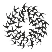 Διακοσμητικό τοίχου Swarm pakooworld μαύρο μεταλλικό Φ50x0,15εκ