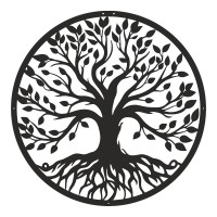 Διακοσμητικό τοίχου Treelife pakooworld μαύρο μεταλλικό Φ80x0,15εκ